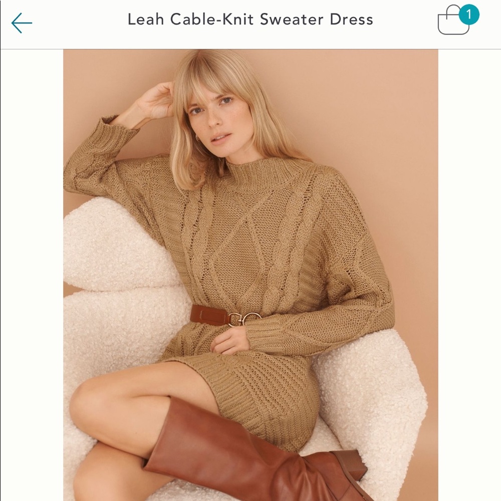 Leah Cable Knit Sweater Dress